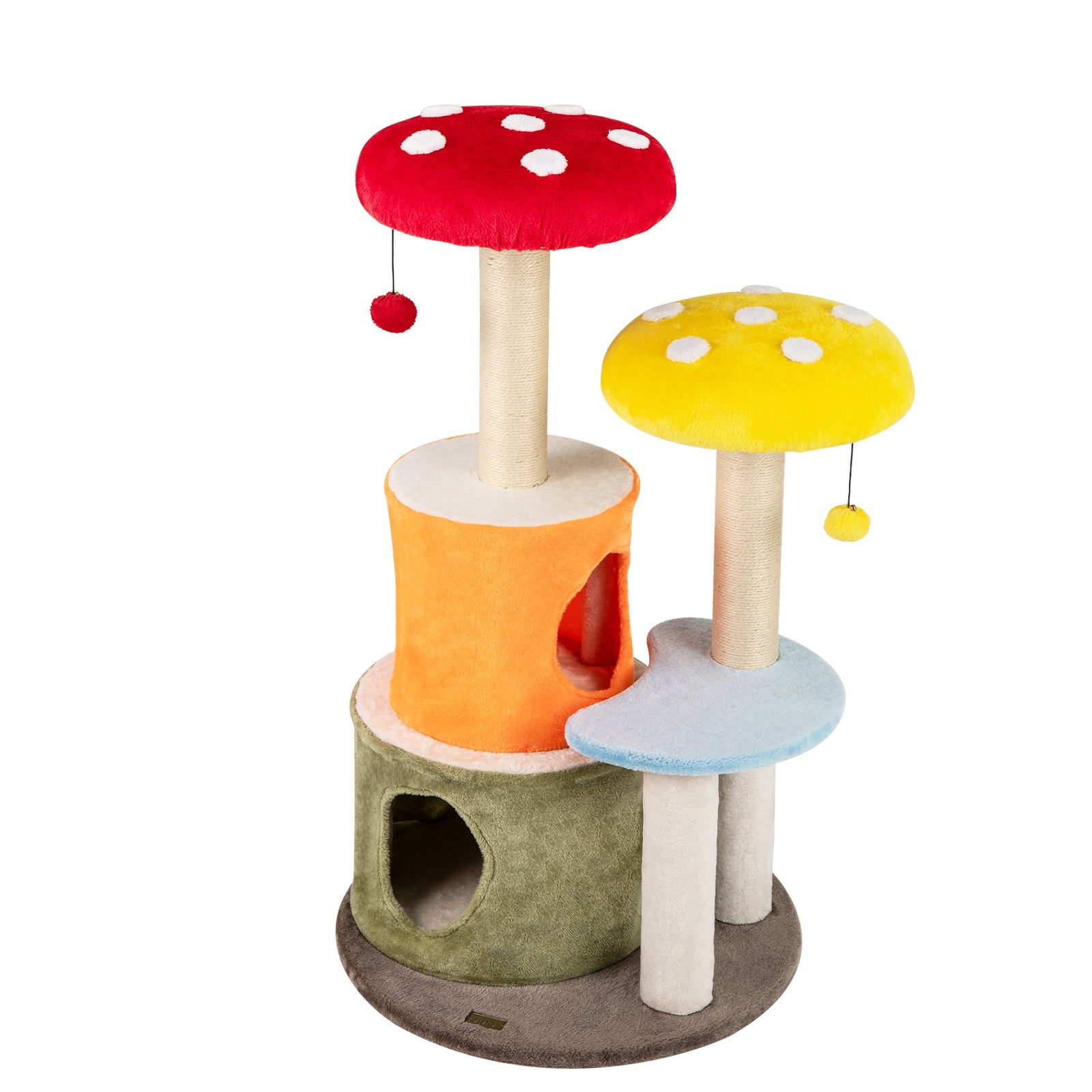 43 Inch Tall Cat Tree Cute with 2 Condos and Padded Platforms-Multicolor Default Title