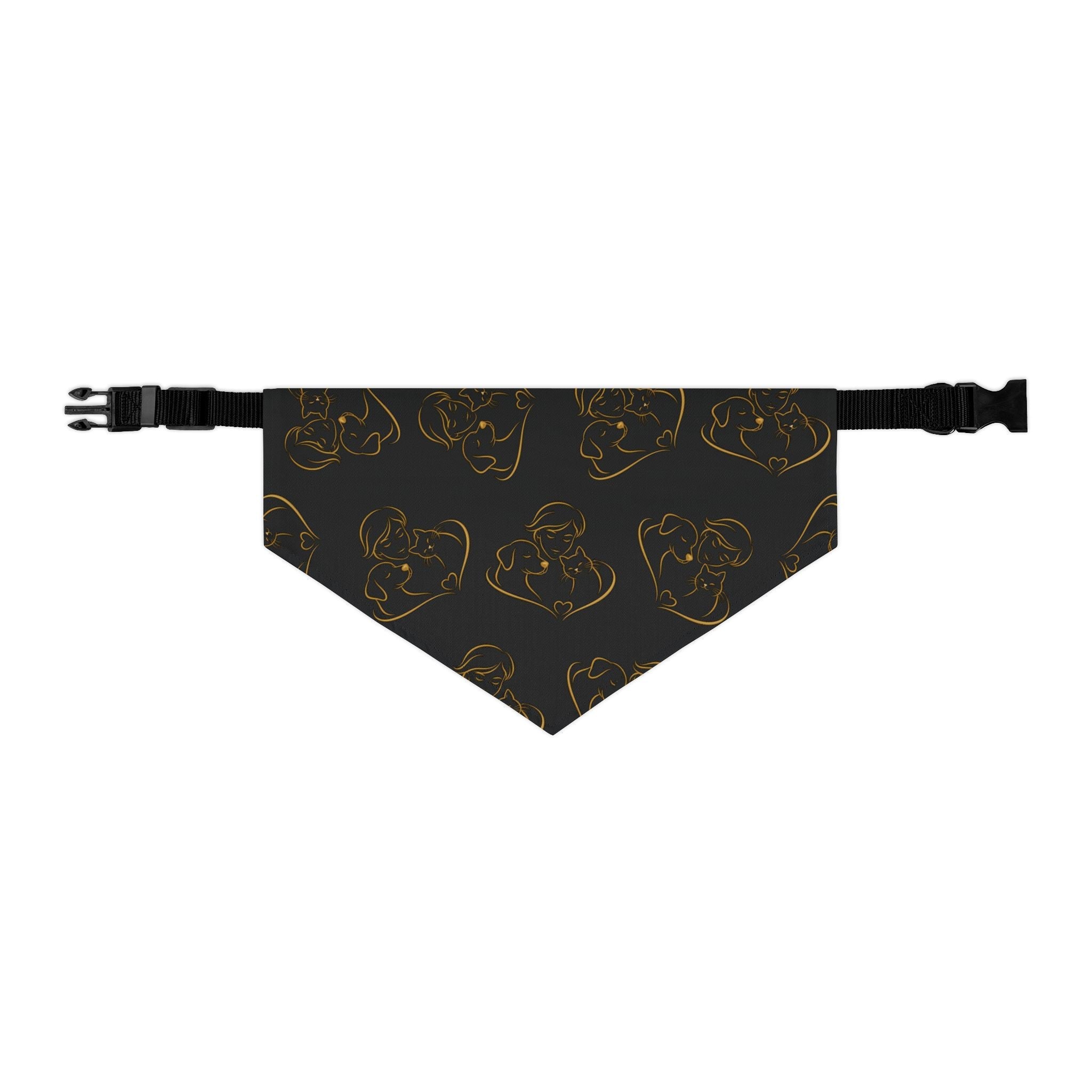 Love Line Art Dog Bandana – Person, Dog & Cat Design L
