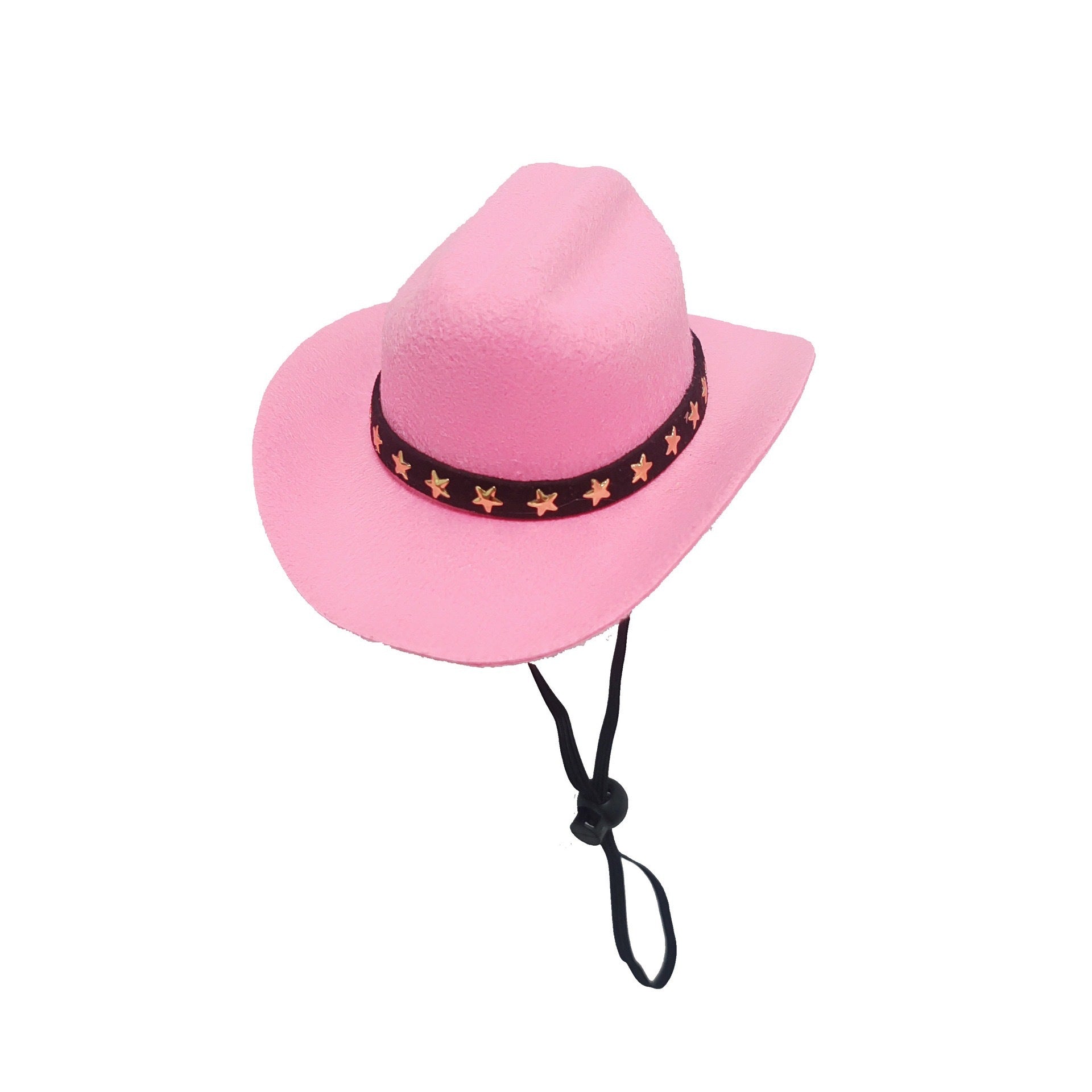 Stylish Pets Cat Cowboy Hat Star Hats For Cats Dogs Soft Adjustable Caps Street Parties Photo Shoots Universal Props Clothing Pink S