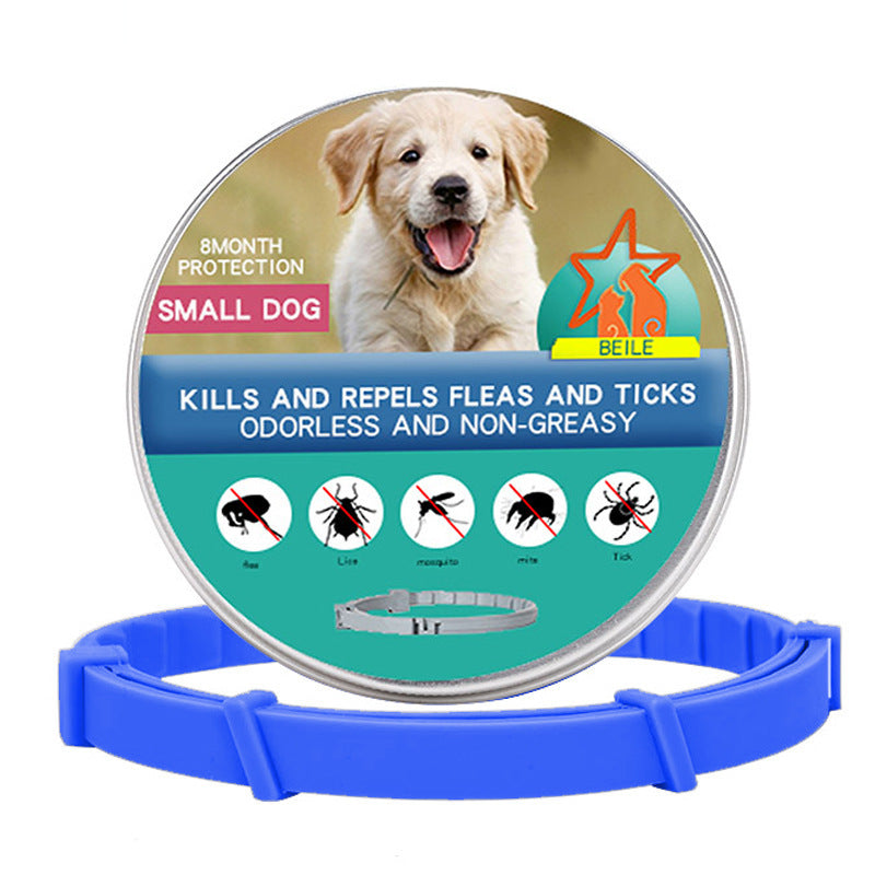 Flea-repellent Collar For Pets Short Blue Boxed