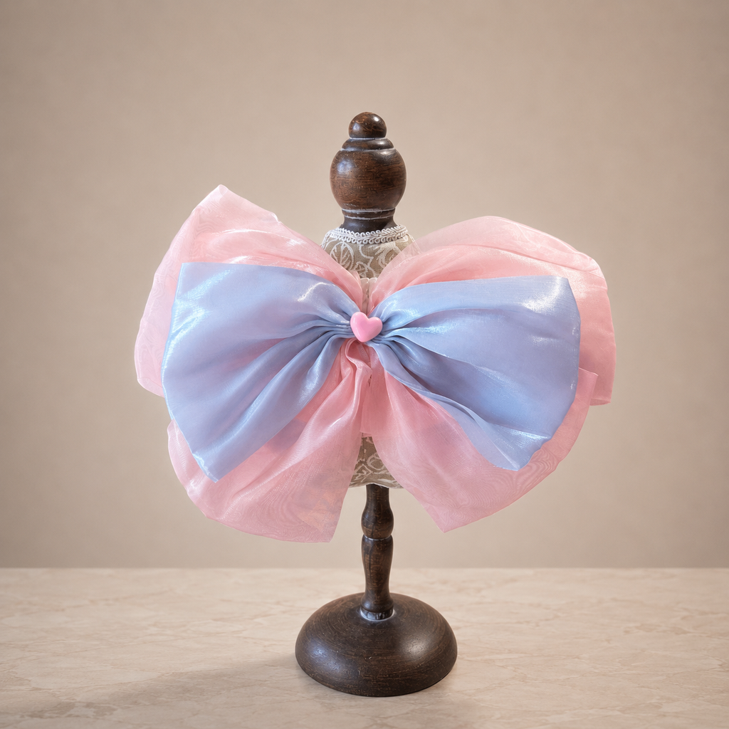 Pink Blue Floral Satin Lace Pet Bib Collar