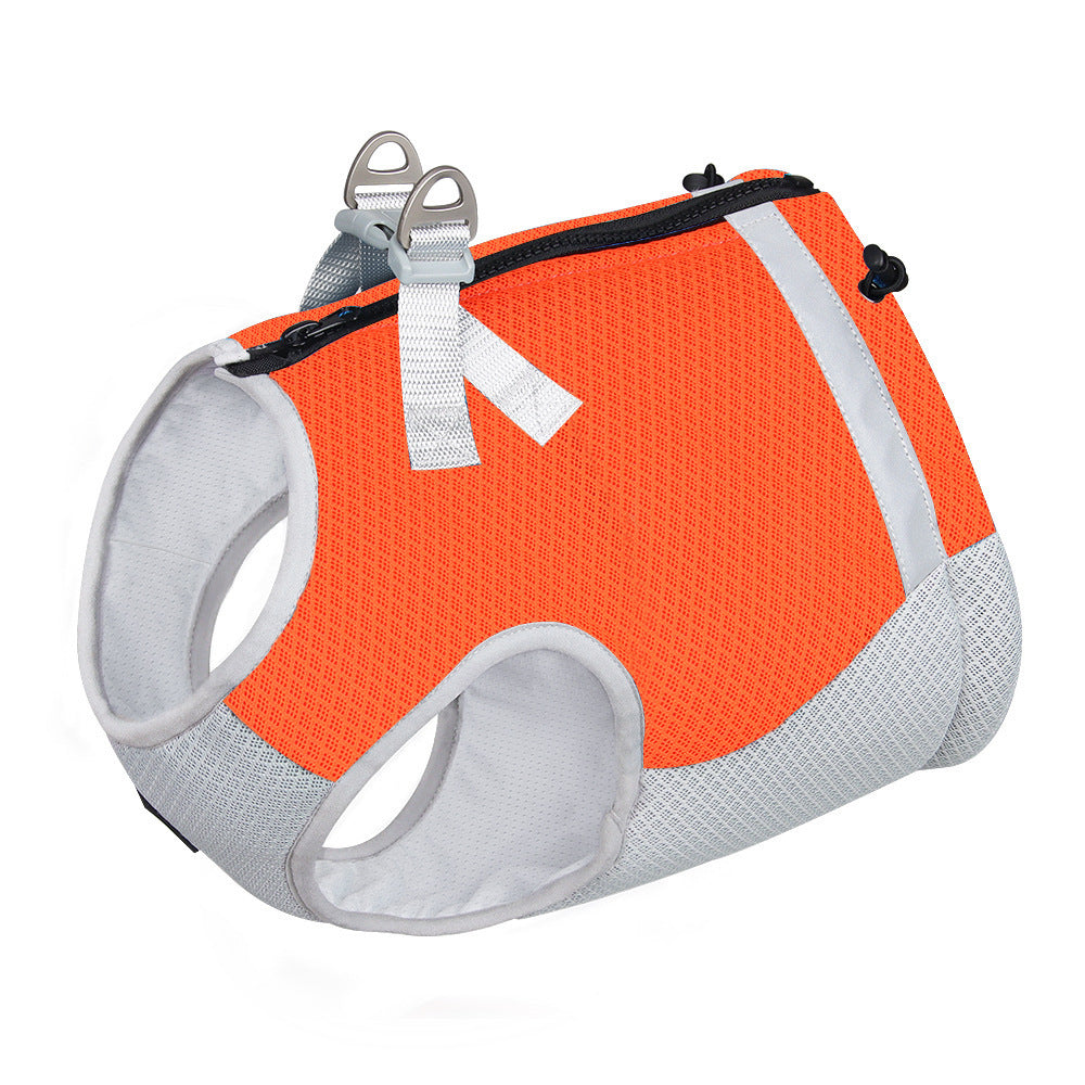 Summer Pet Dog Cool Clothes Traction Vest Orange