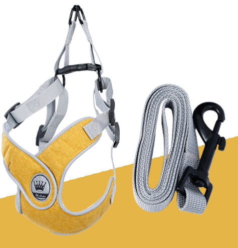 Dog Harness Adjustable Pet Harness Vest For Small Large Dog Cat Reflective Mesh Puppy Cat Chest Strap Dog Accessories Yellow