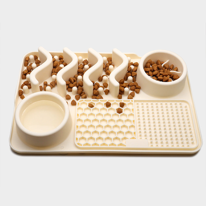 Dog Silicone Licking Pad Pet Licking Mat Silicone Smelling Mat Multifunctional Food Bowl Pets Supplies Small Milky White Licking Pad