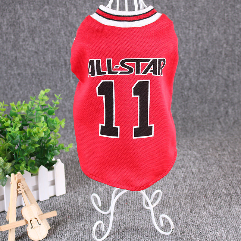 Hot World Cup Ball Spring And Summer Dog Vest Pet Supplies Red