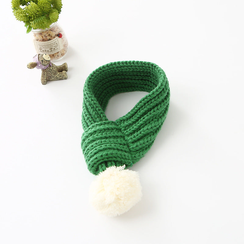 Wool scarf cat and dog accessories pet scarf Green