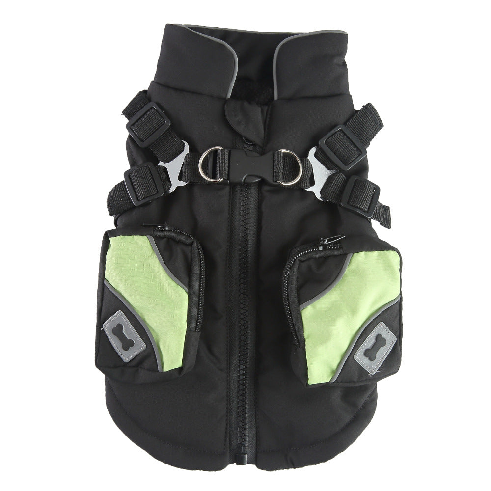 Pet Winter Cotton Dog Clothes Zipper Jacket Dog Supplies DZ270 black