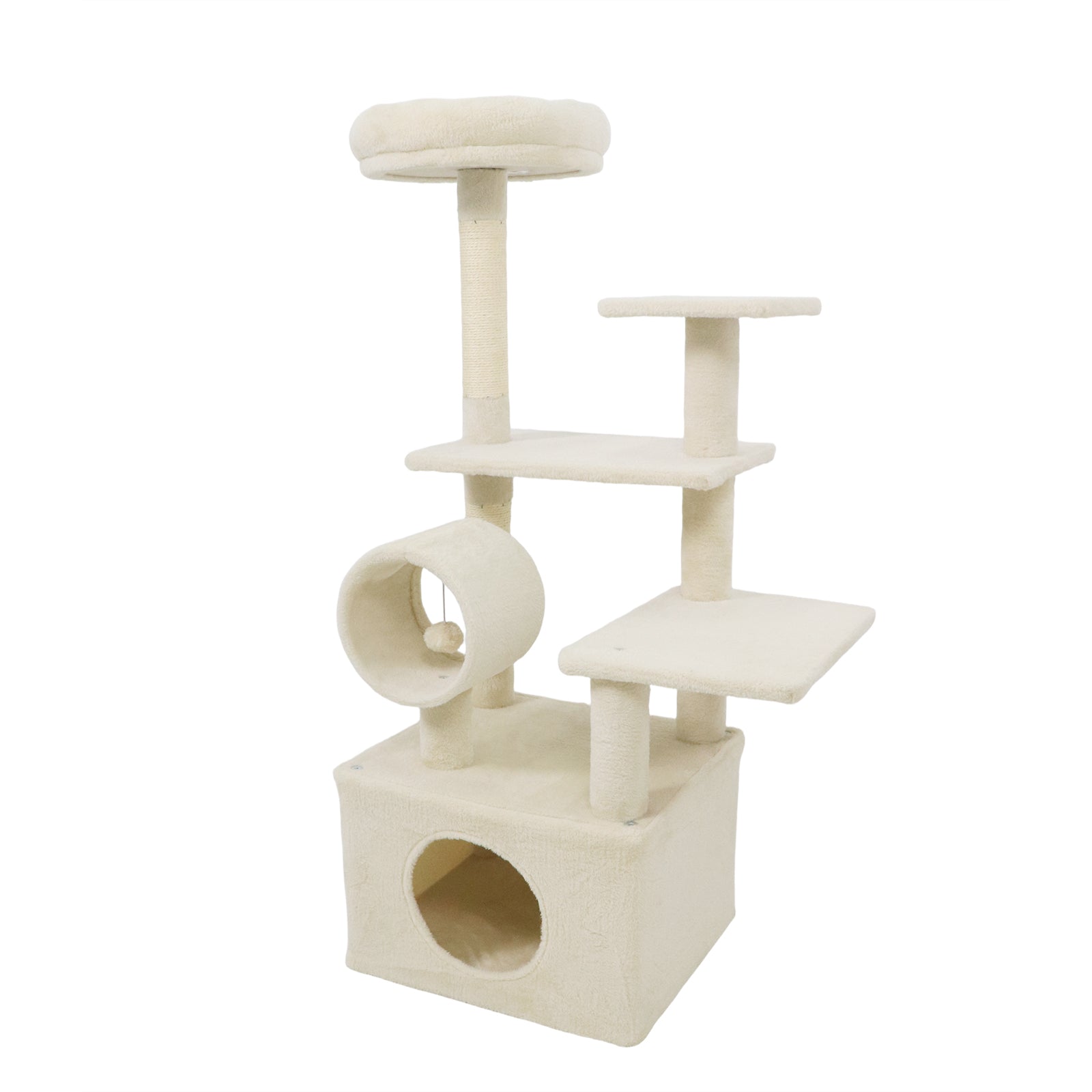 48 Inches Tall Cat Tree Multi-Level Kitten Tower with Large Condo Padded Top Perch
