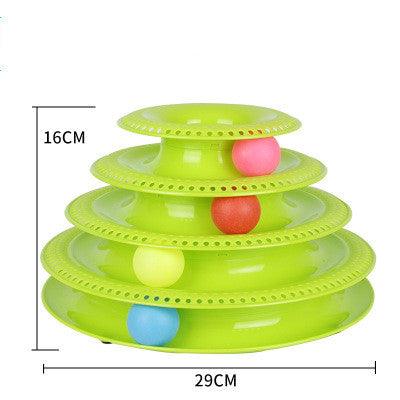 Interactive Cat Ball Tower Tracks Toy - Fun And Engaging Playtime For Your Feline Friend Green