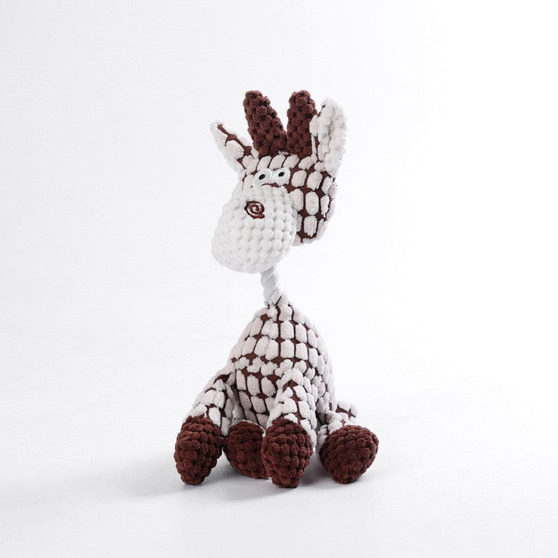 Plush Dog Toy Animals Shape Interactive Dog Chew Toys Corduroy Dog Toys For Small Large Dogs Puppy Pets Training Accessories White
