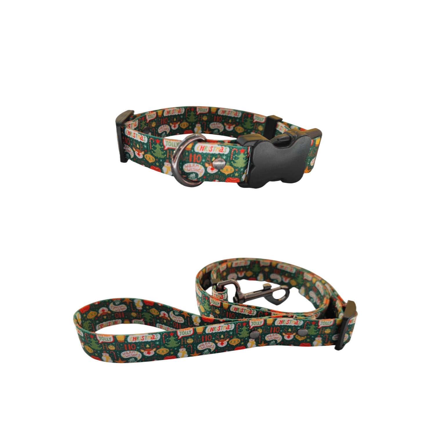 Christmas Dog Harness & Leash Set – Festive Print | Red & Green | S–XL Green 2 Style