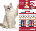 Lickable Cat Treats Grain Free Taurine High Protein Puree Toppers 20 Tubes Chicken Variety 20 Count (Pack Of 1)
