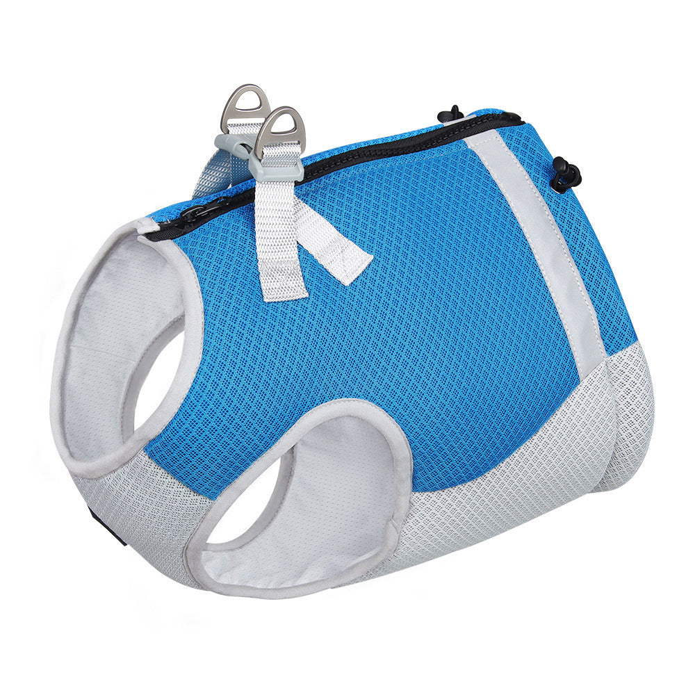 Summer Pet Dog Cool Clothes Traction Vest Sky Blue
