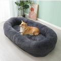Plush Winter Pet Bed - Warm, Large, Removable & Washable Dark Grey 165x95x30CM