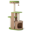 5-Tier Modern Cat Tree Tower for Indoor Cats with Sisal Scratching Posts-Green Default Title