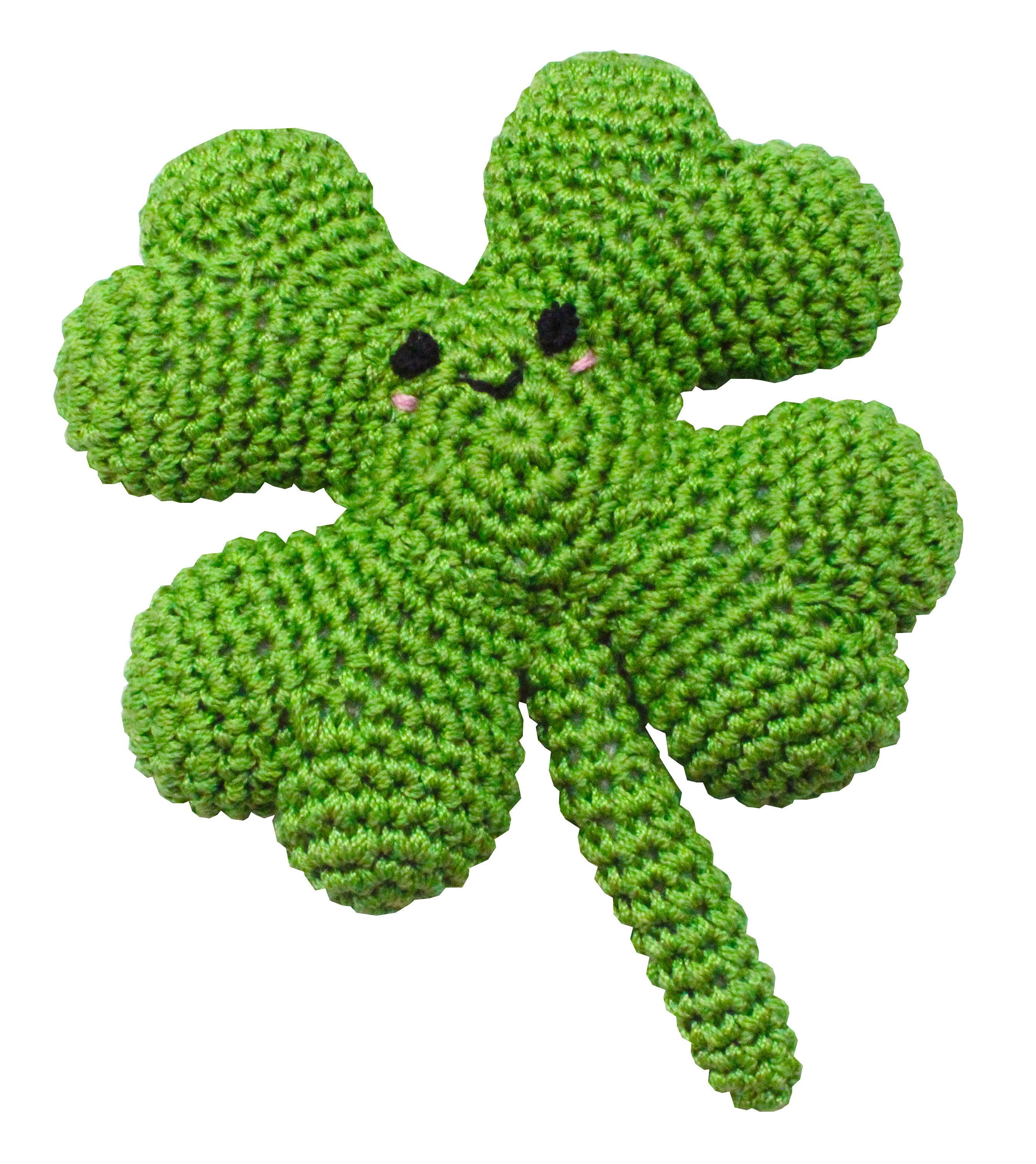 Lucky 4 Leaf Clover Shamrock Crocheted Knit Knack Pet Toy