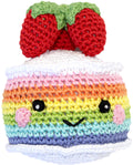 Rainbow Birthday Cake Crocheted Knit Knack Pet Toy