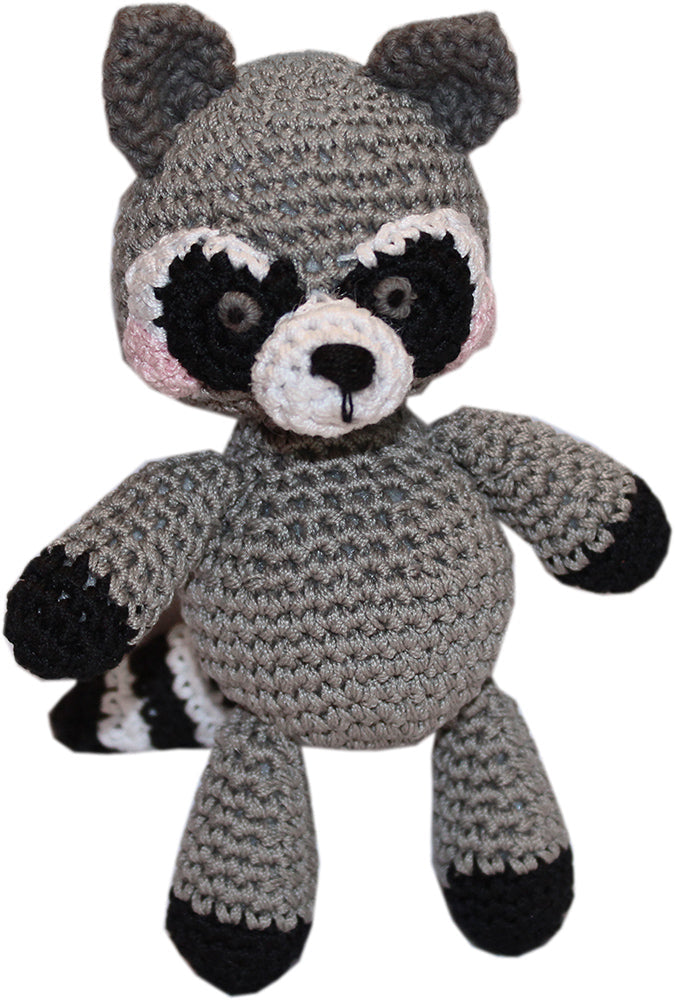 Rowdy The Trash Panda Raccoon Crocheted Knit Knack Pet Toy