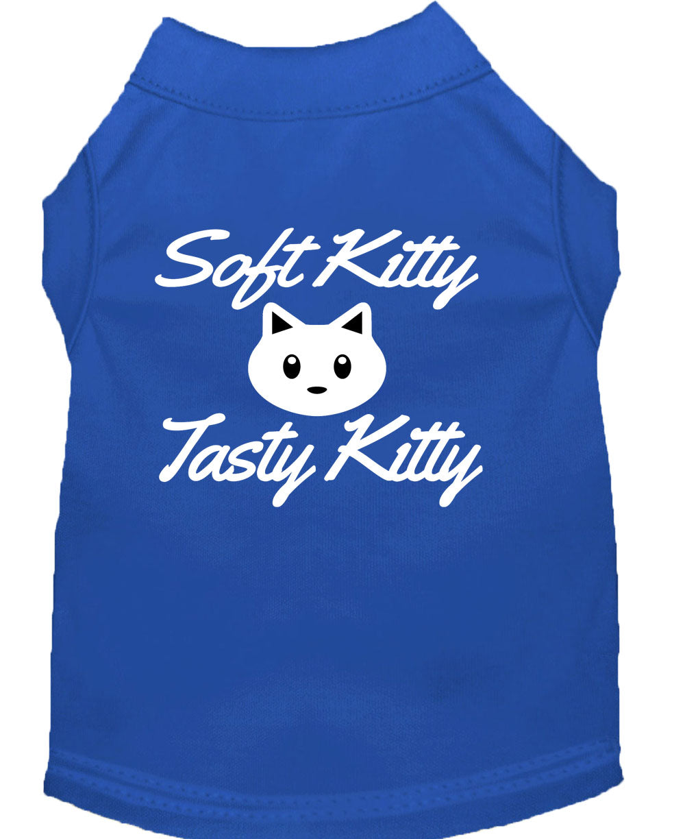 Pet Shirt "Soft Kitty, Tasty Kitty" Blue