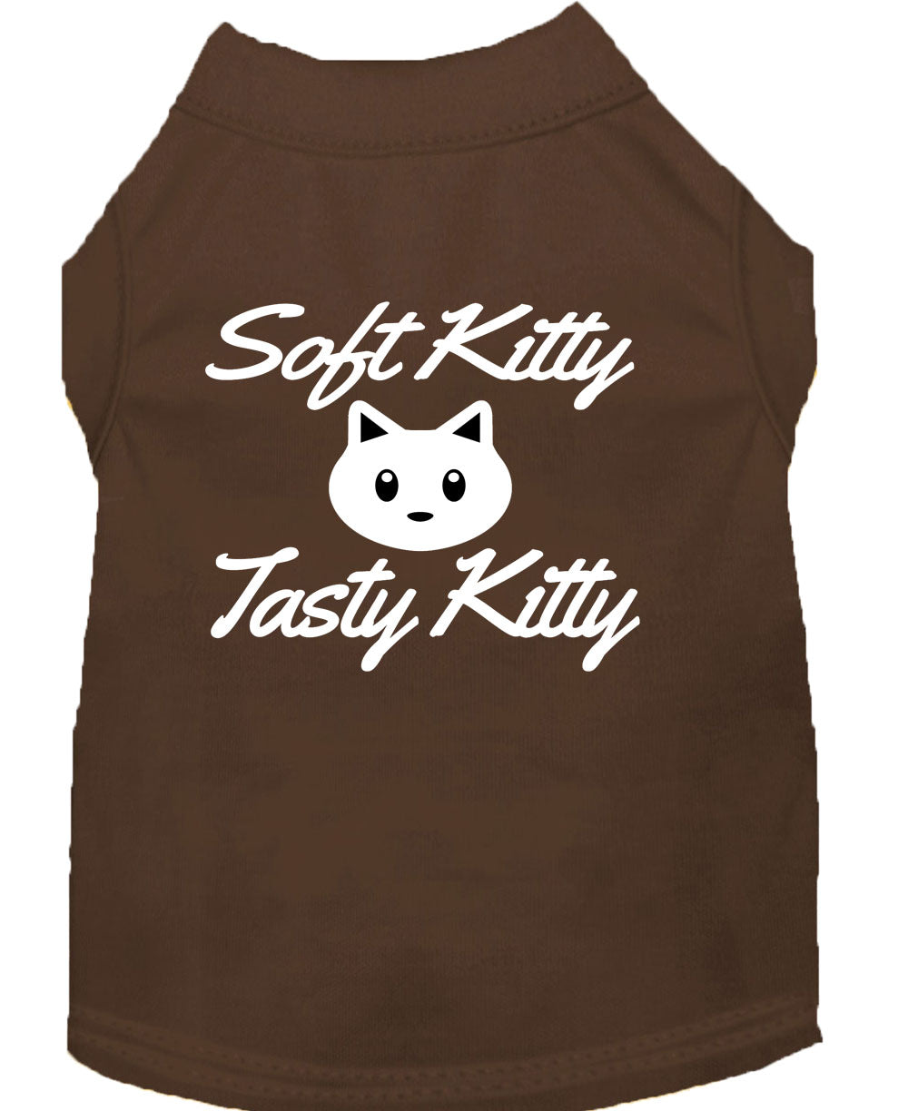 Pet Shirt "Soft Kitty, Tasty Kitty" Brown