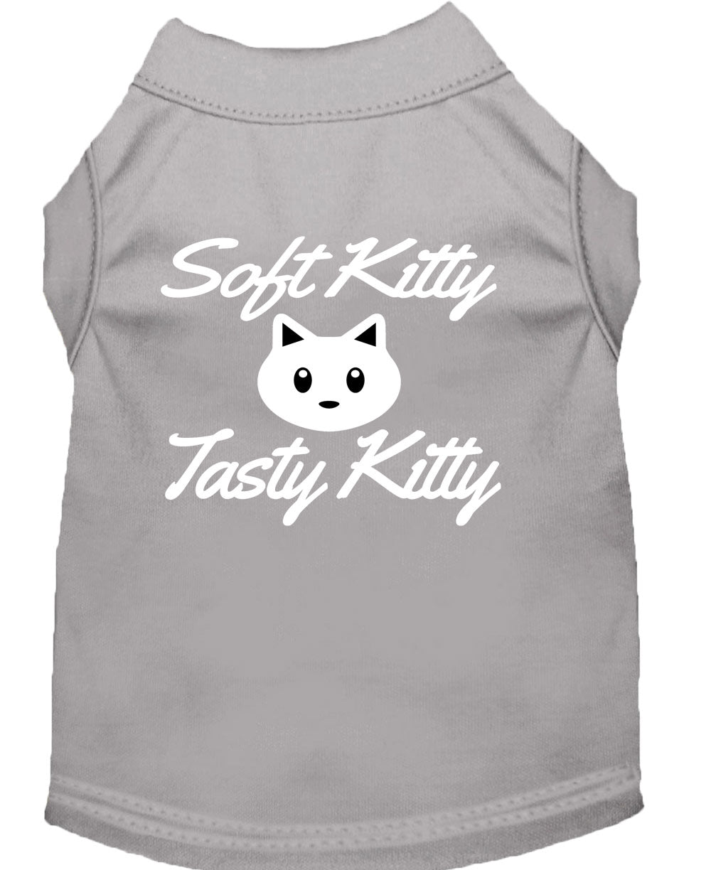 Pet Shirt "Soft Kitty, Tasty Kitty" Gray