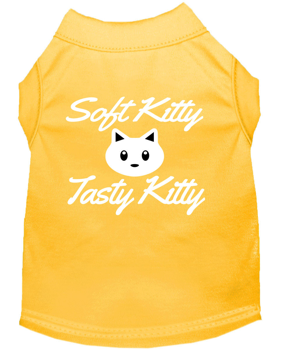 Pet Shirt "Soft Kitty, Tasty Kitty" Yellow