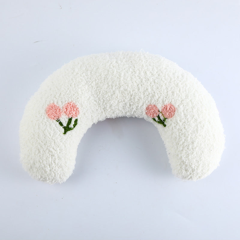Little Pillow For Cats Fashion Neck Protector Deep Sleep Puppy U-Shaped Pillow Pets Pillow Kitten Headrest Dog Sleeping Pillow Pet Products 26x18cm White1