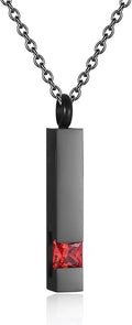 Black Pillar Red Jewel Ashes Necklace Pendant