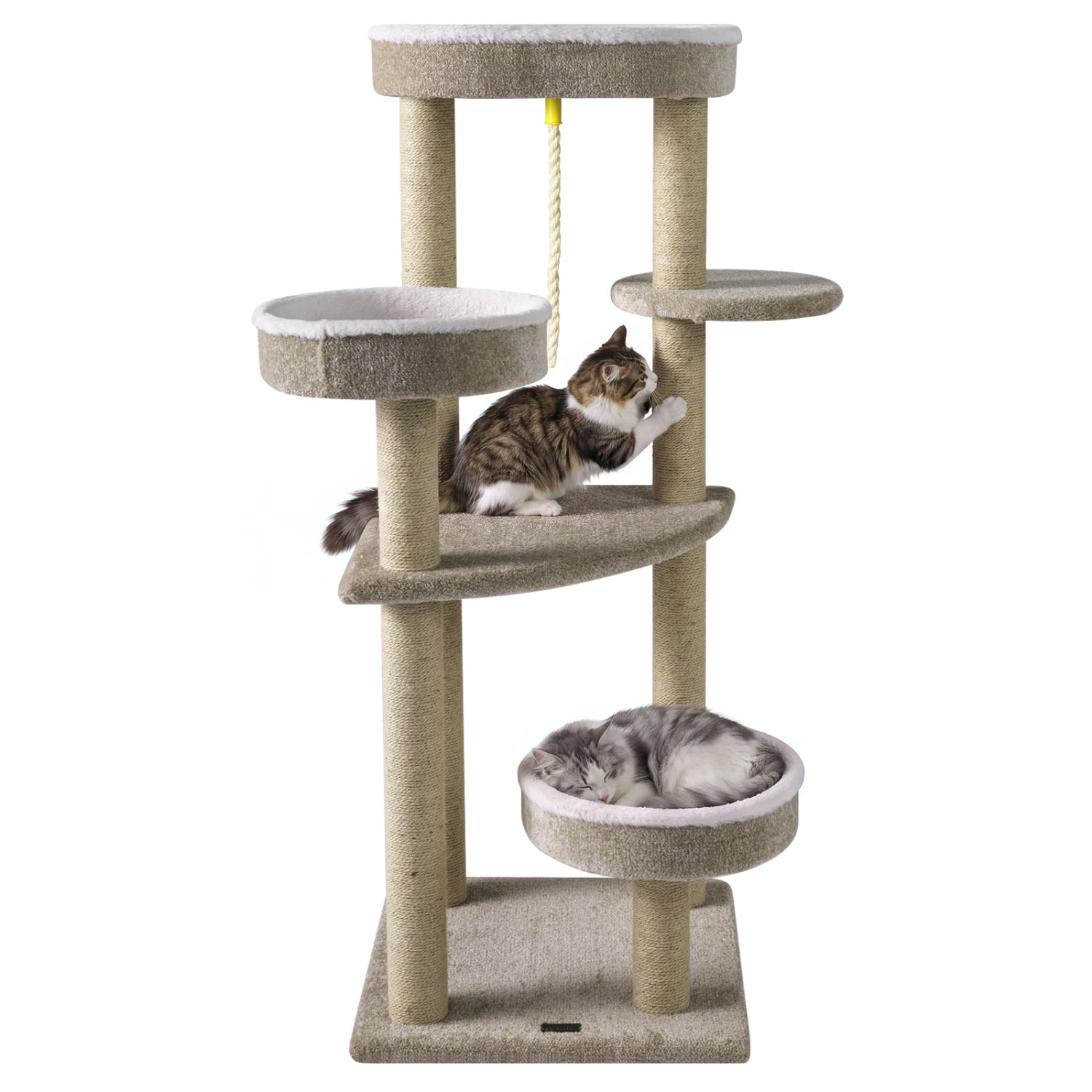 51"Carpeted Cat Tree with Comfy Plush Perches for Indoor Cats Default Title