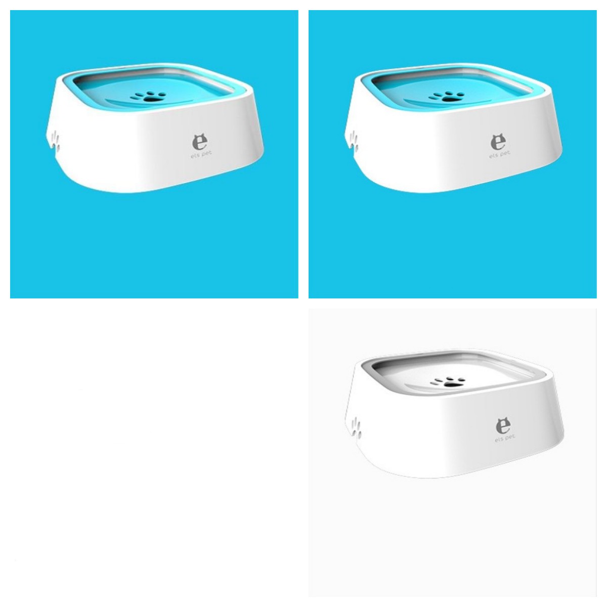 1.5L Cat Dog Water Bowl Carried Floating Bowl Anti-Overflow Slow Water Feeder Dispenser Pet Fountain ABS&PP Dog Supplies 2Blue1White