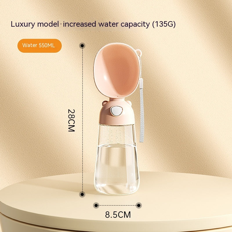Portable Dog Water Bottle Food And Water Container For Pet Pets Feeder Bowl Outdoor Travel Drinking Bowls Water Dispenser 3086 Luxury Style Brown