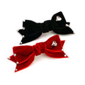 Pet Accessories Velvet Bow Hair Clip with Rhinestone Heart headwear