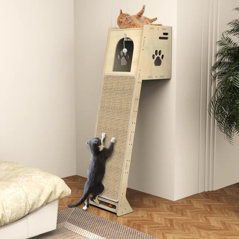 Luxury Wall-Mounted Cat Climbing Tower with Scratching Mat & Perch – Max & Rex Approved Default Title