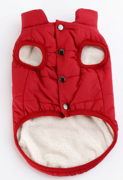 Pet clothing dog clothing warm waterproof outdoor pet supplies Red