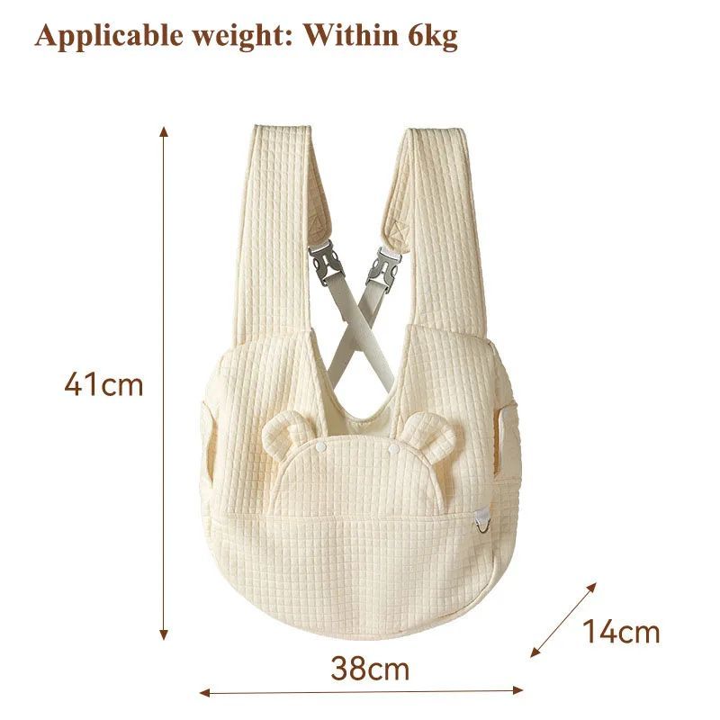 Pet Backpack Comfort Dog Bag Kitten Carrier Outdoor Travel Breathable Cross Design Chest Backpack Bag Supplies Pet Accessories White
