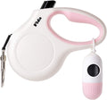 Retractable Dog Leash 16ft For Small Dogs Reflective Anti Slip Handle Bags White