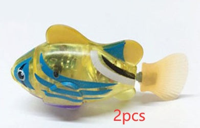 Cat Interactive Electric Fish Water Toy For Indoor Play Swimming Robot Fish Toys For Cat Dog Pet Baby Swimmer Bath Robofish Toys Striped yellow 2PCS