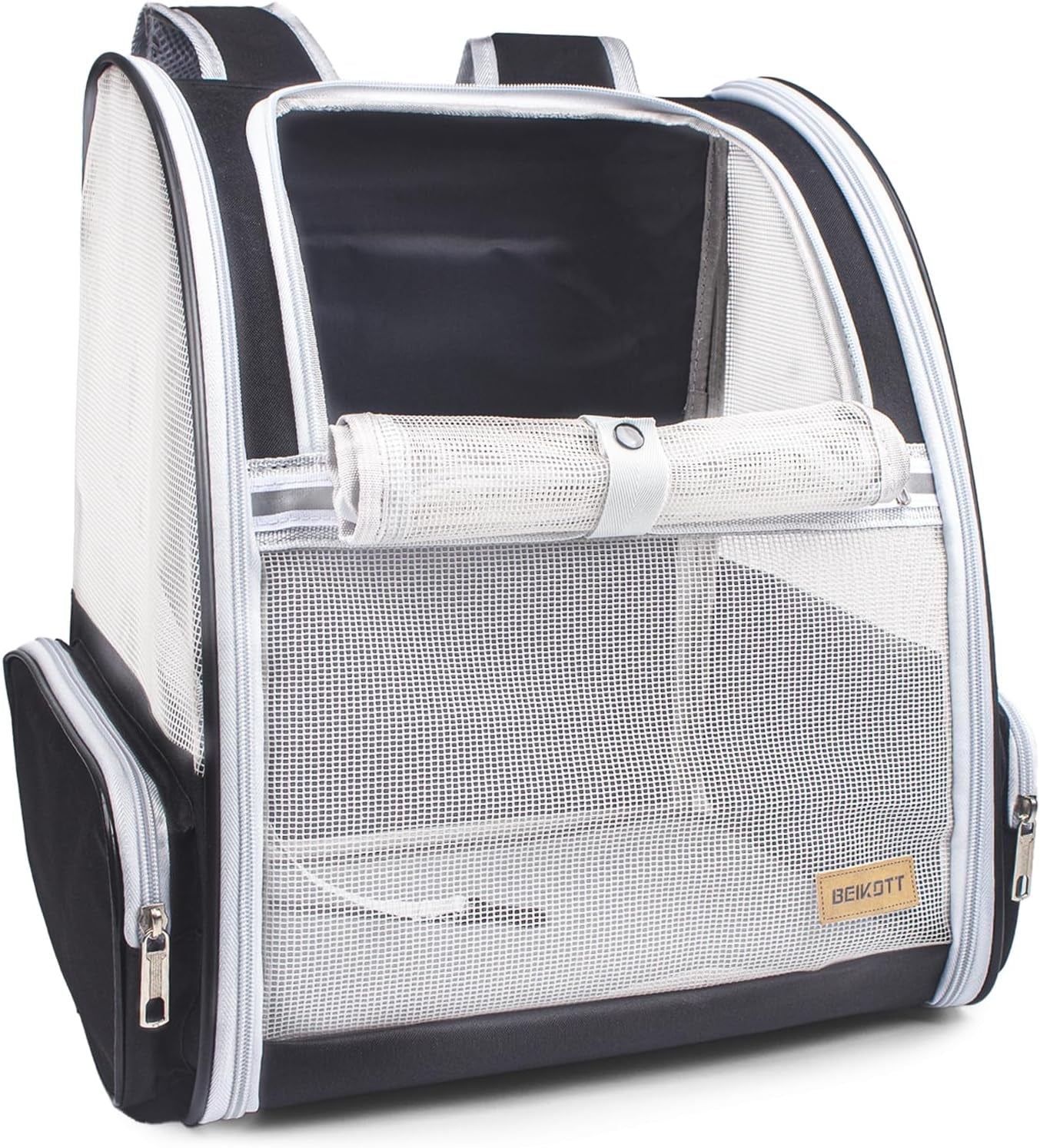 Cat Carrier Backpack Ventilated Pet Carrier for Cats Dogs Small Pets Mesh-Bk