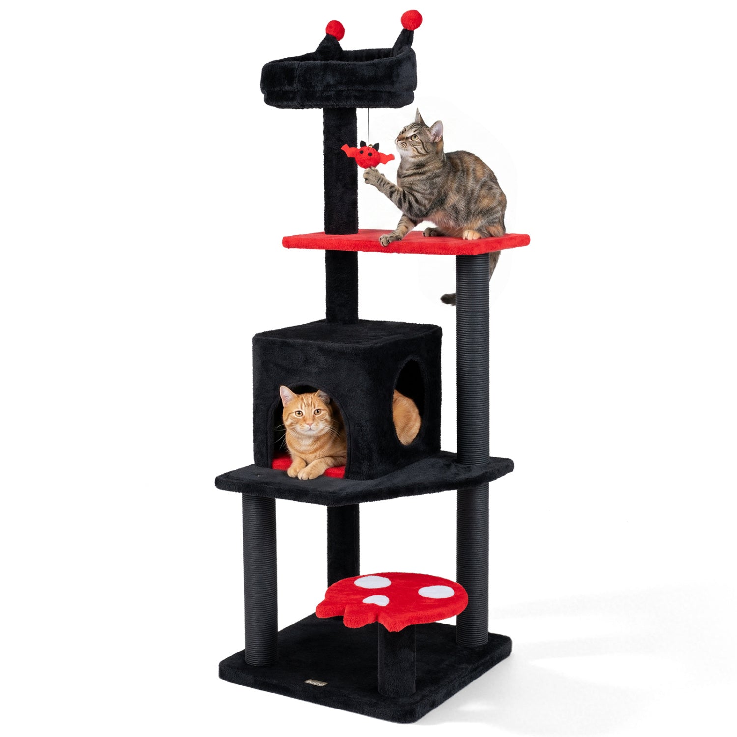 57" Gothic Cat Tower with Padded Perch and Spider Toy