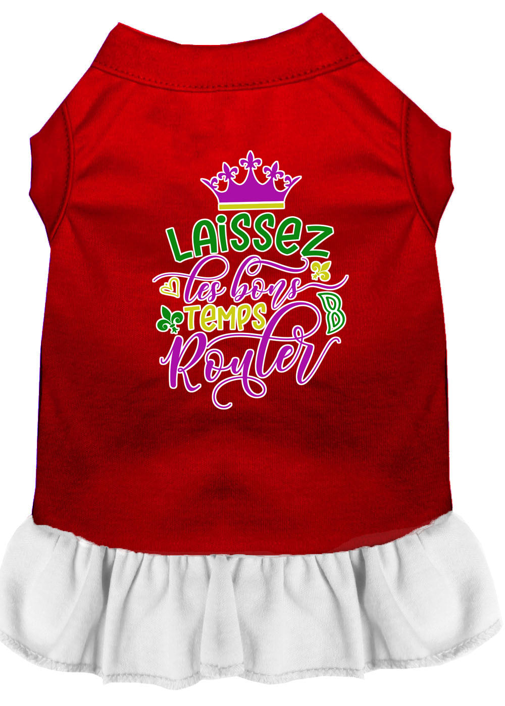 Pet Dress "Laissez Les Bons Temps Rouler" Red W White