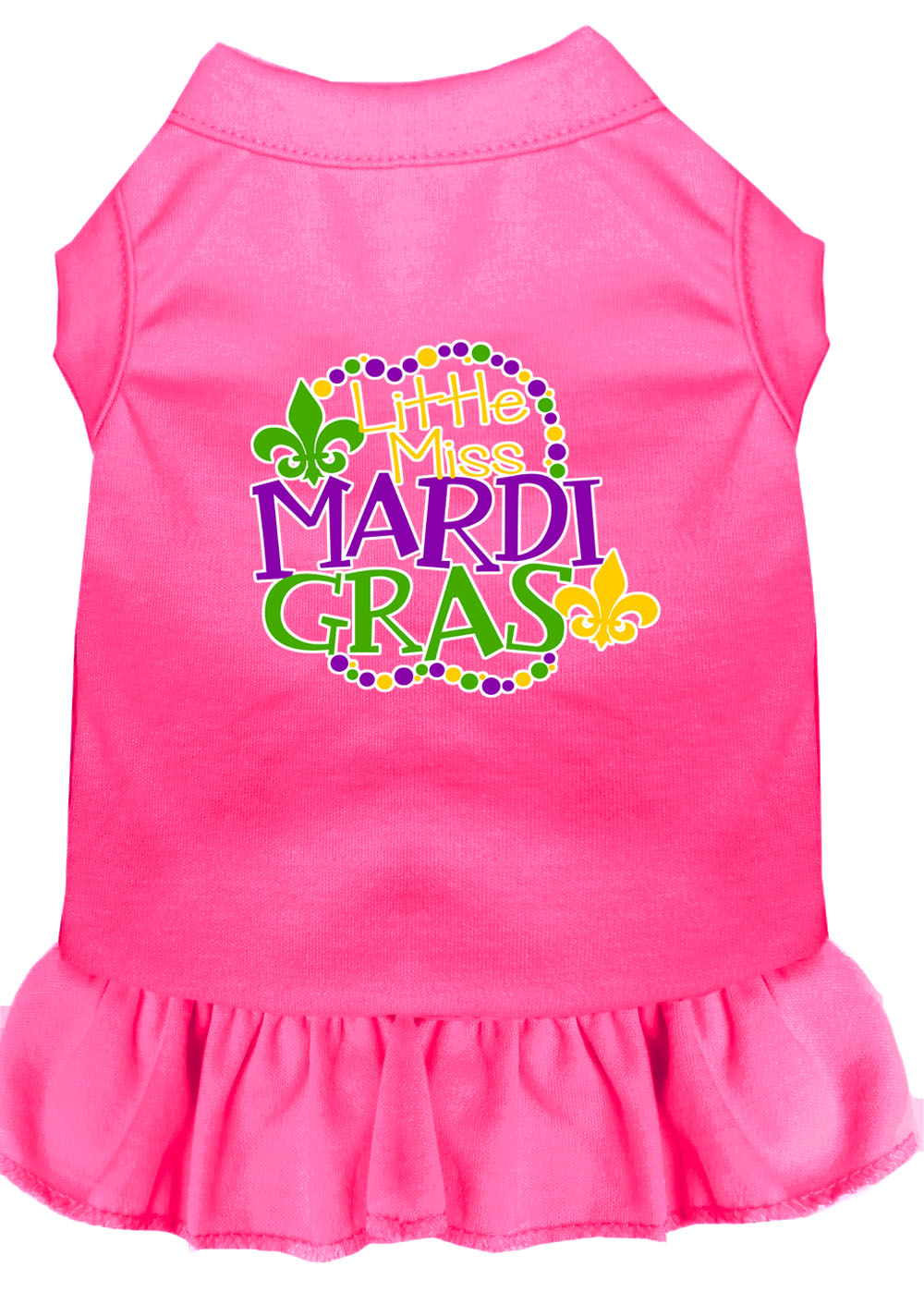 Pet Dress "Little Miss Mardi Gras" Bright Pink
