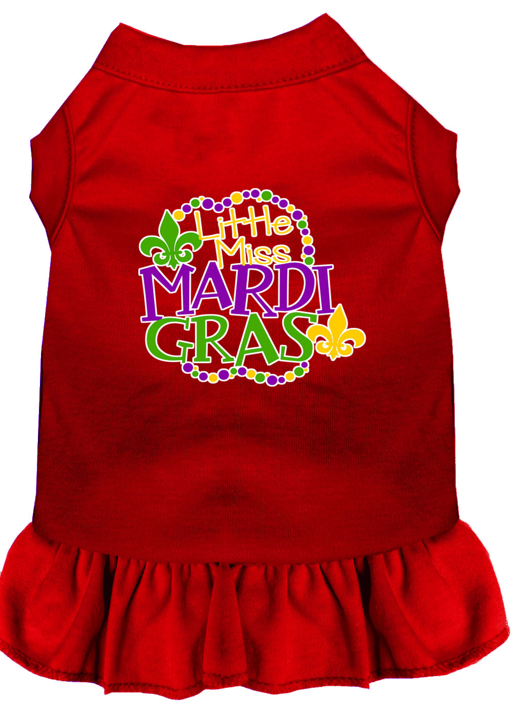 Pet Dress "Little Miss Mardi Gras" Red