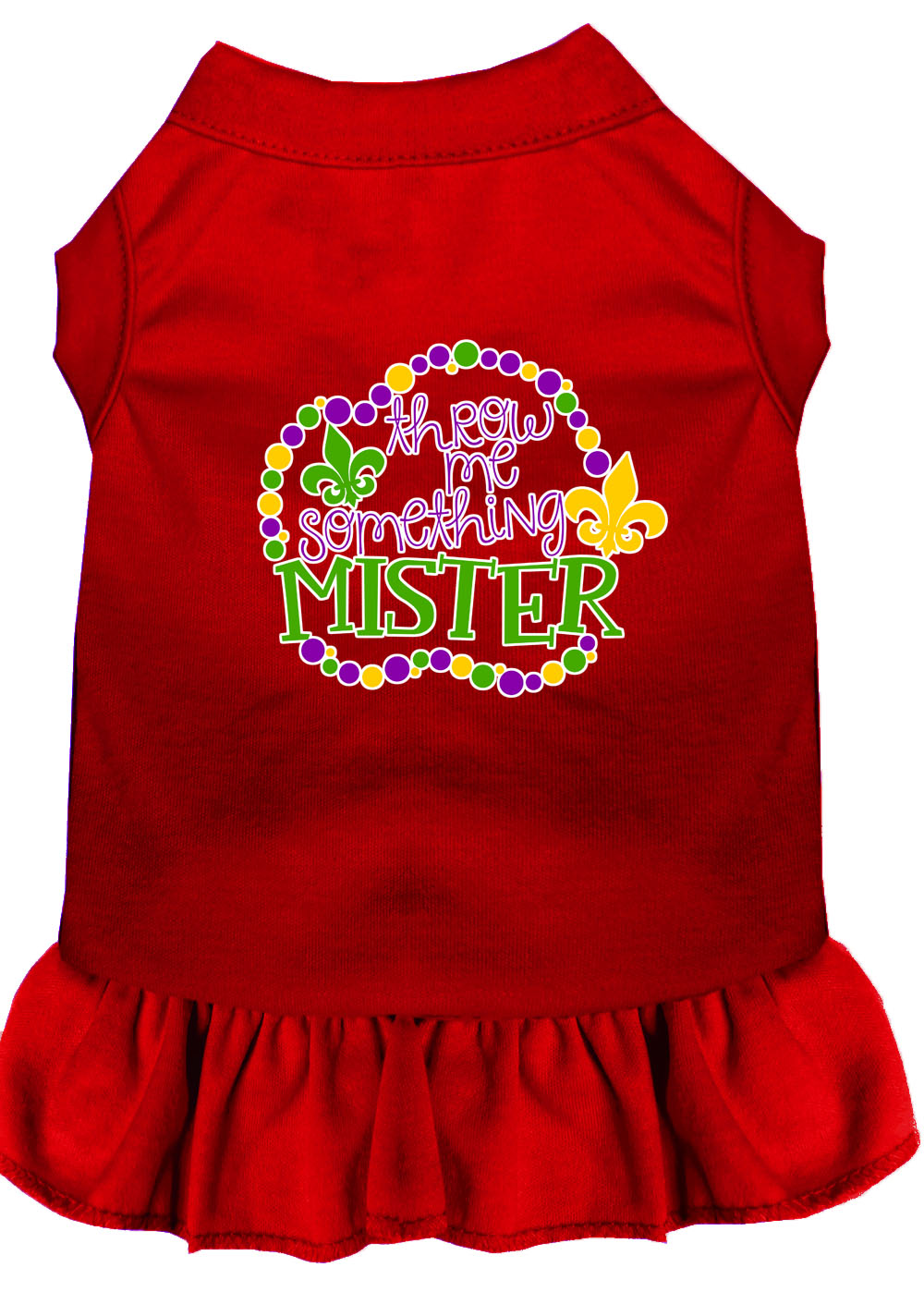 Pet Dress "Throw Me Something Mister" Red