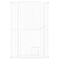 59‚Äù Extra Tall Pet Gate Heavy-Duty Metal Cat Gate with Wide Opening-White Default Title