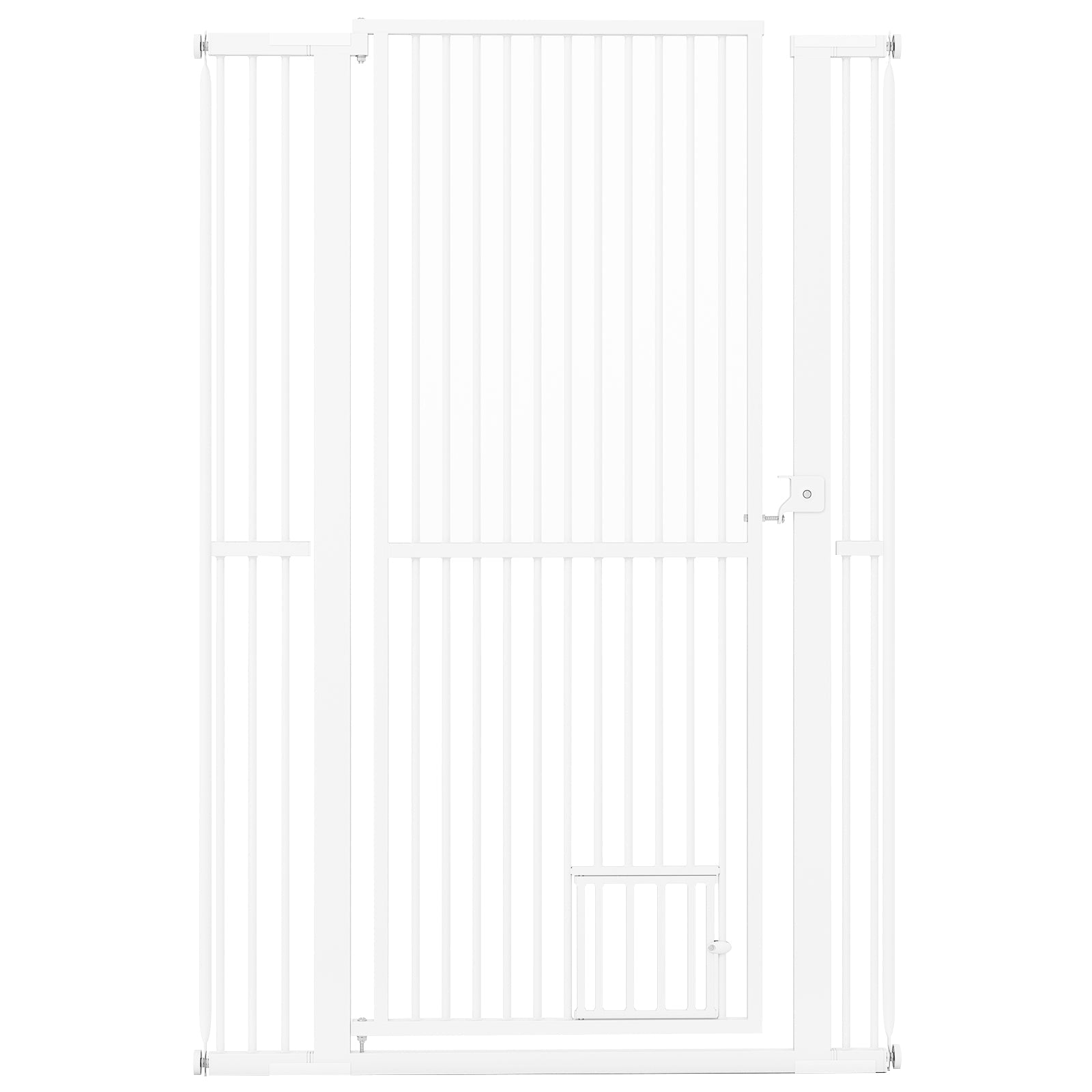 59‚Äù Extra Tall Pet Gate Heavy-Duty Metal Cat Gate with Wide Opening-White Default Title