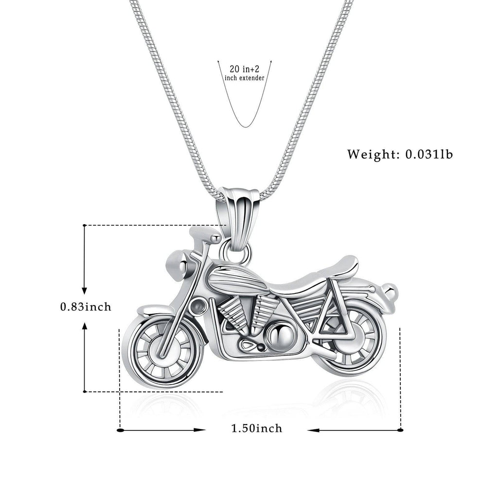 Silver Motorcycle Necklace Pendant