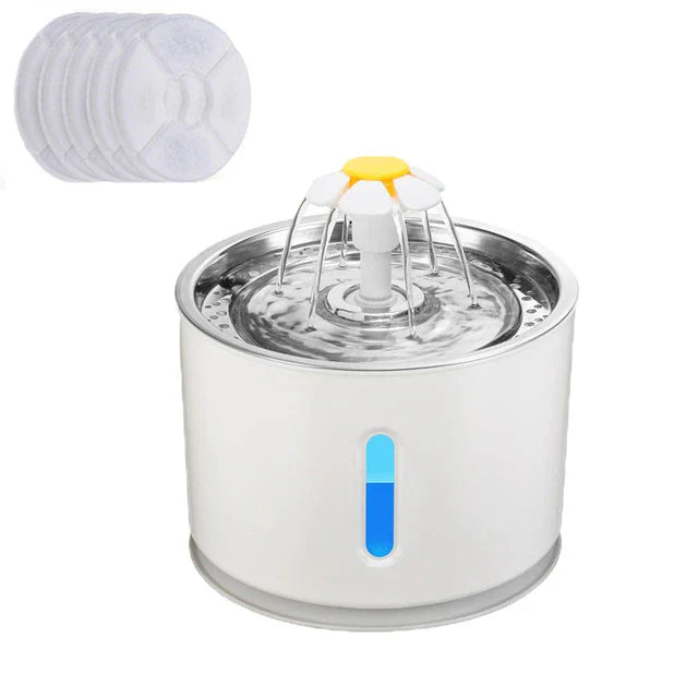 Automatic Cat Water Fountain Gray Stainless Steel 5 pieces