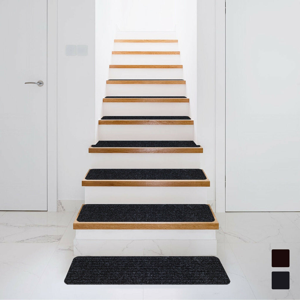 15 Pieces 30 x 8 Inch Slip Resistant Soft Stair Treads Carpet
