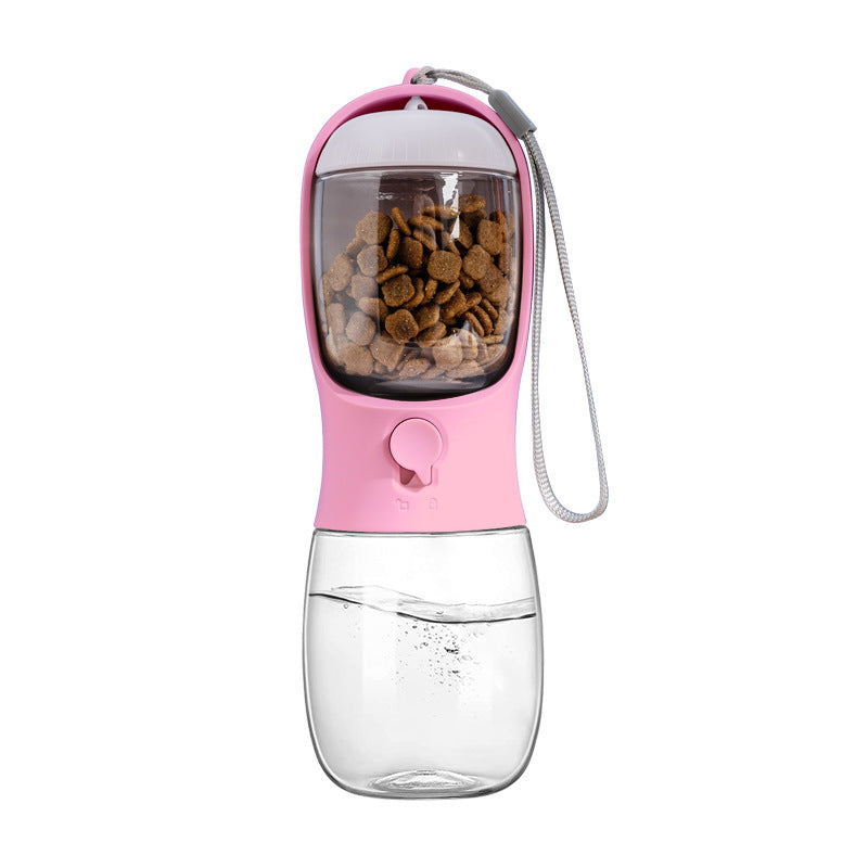 Portable Water Bottle For Dogs with Food Container cherry blossom powder