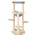 5-level Wooden Cat Tree with Padded Perch Non-woven Hammock-Gray Default Title